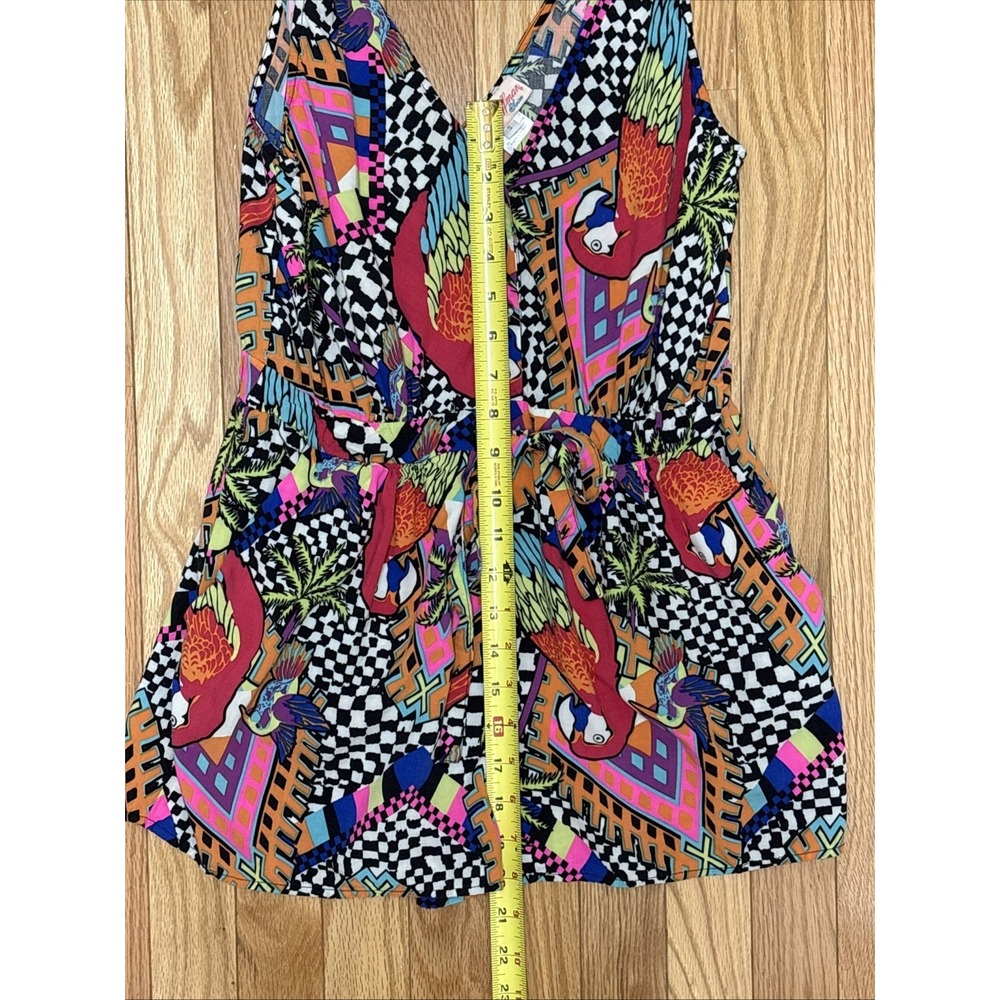 Mara Hoffman Sleeveless V- Neck Tropical Print Shorts Romper Women's Size Small - Picture 8 of 9